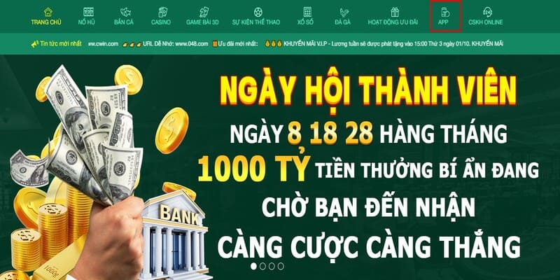 Chọn đúng mục tải ứng dụng hiển thị trên màn hình